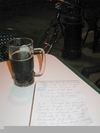 En la terraza del Galindo, segundo descanso, escritura y una fresca y reponedora cerveza negra